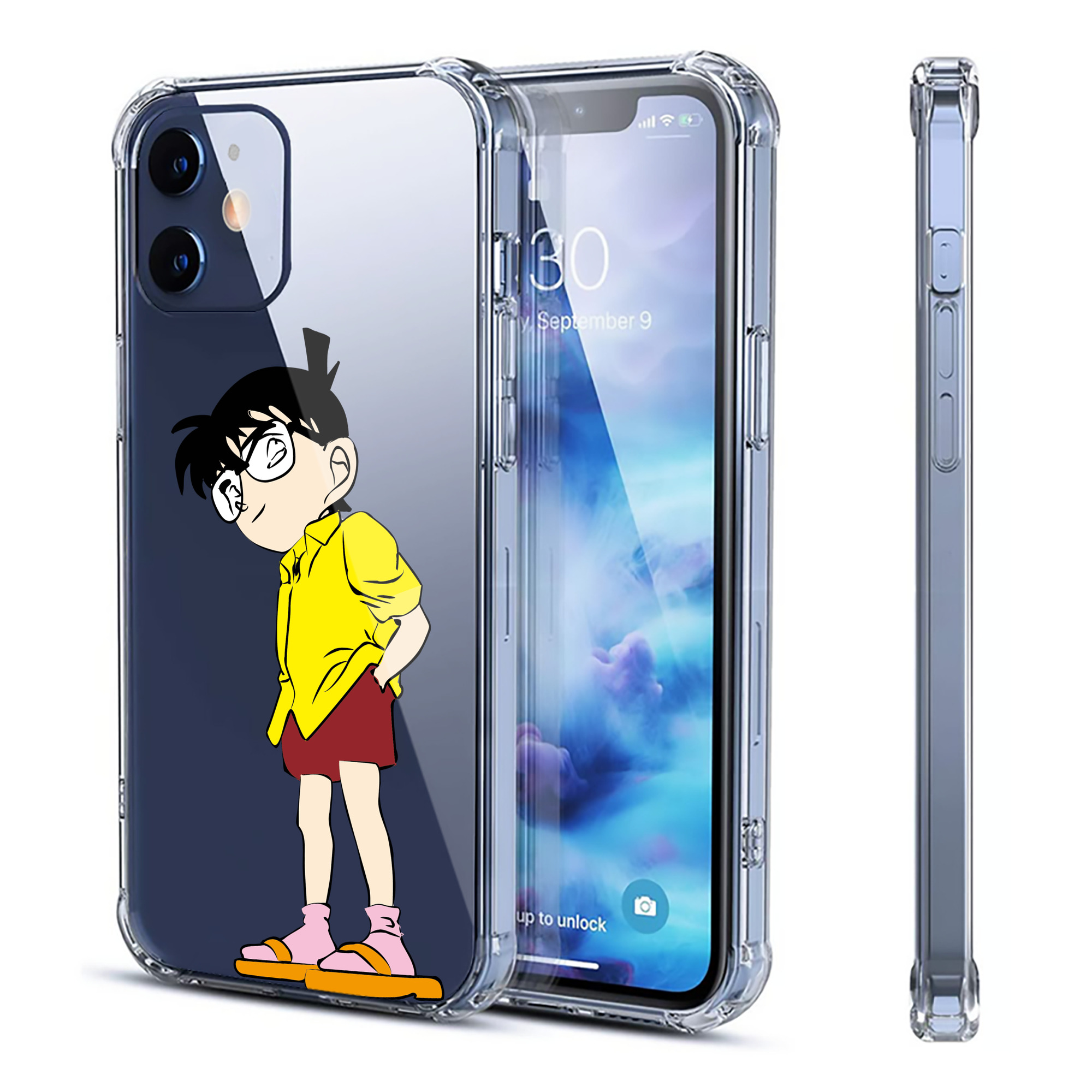 （画像用） 名探偵コナン 江戸川 コナン Detective Conan Conan Edogawa 【iPhone 12シリーズ対応】透明スマホケース（クリアソフトケース）